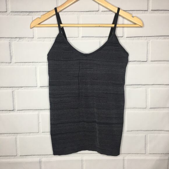 Fabletics Black & White Spaghetti Striped Workout Top Size 4 - Picture 1 of 6